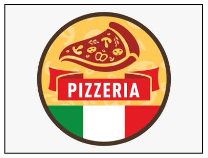 Enseigne drapeaux prédéfini pour pizzería
