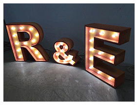 Letras porexpan con luz Letras porexpan con luz