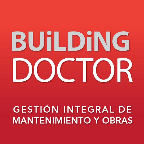 Placa de empresa de metacrilato BUILDING DOCTOR, S.L.U. - Madrid 6x6 cm