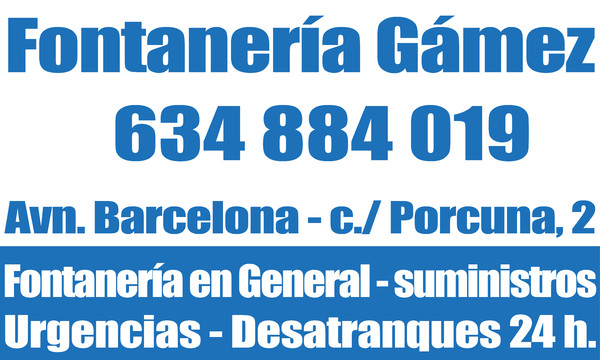 Vinilo impresión digital pegado exterior Fontaneria Suministros Gamez - Jaén 50x30 cm