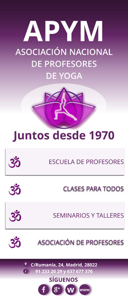 Roll up expositor enrollable Apym- Asociación nacional de profesores de Yoga - Madrid 85x200 cm