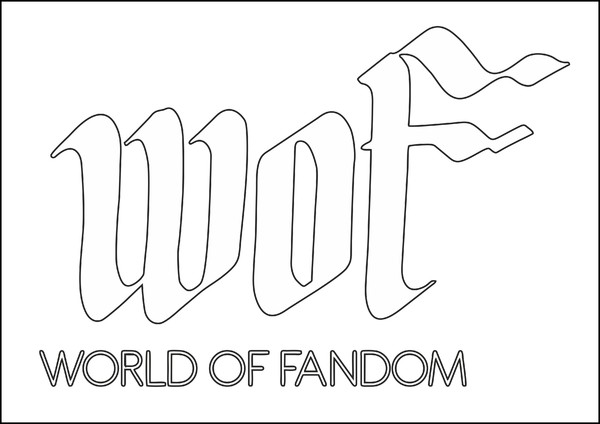 Letras recortadas de PVC blanco WORLD OF FANDOM - 81x55 cm