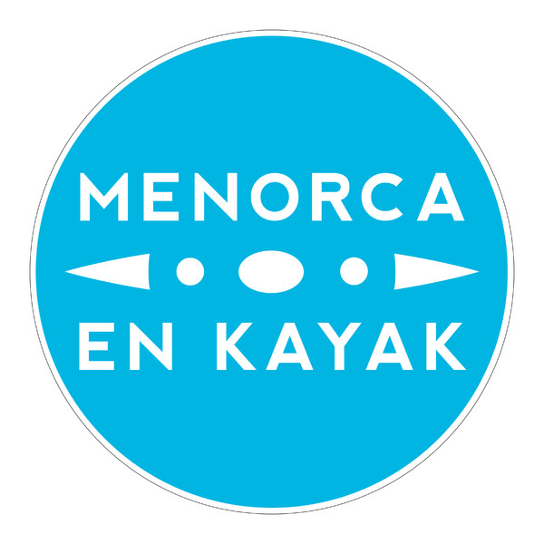 Banderola sin iluminación redonda dos caras Menorca en kayak s.l. - Menorca 50x50 cm