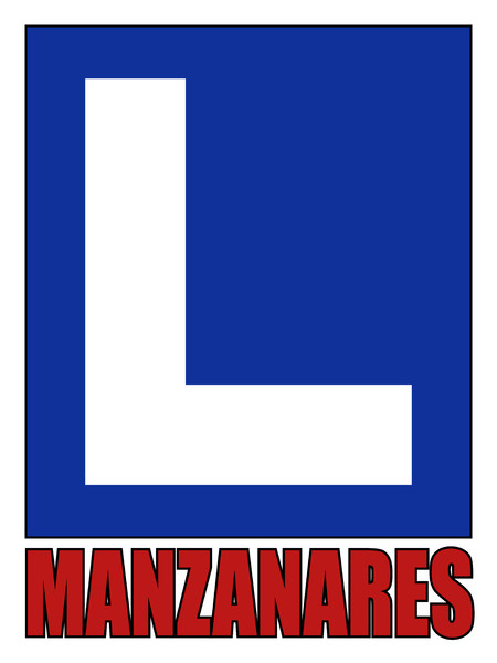 Banderola luminosa dos caras Autoescuela Manzanares - Madrid 60x80 cm