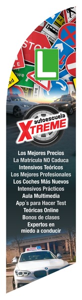 Fly Banner surf Autoescuela Xtreme - Madrid 55x220 cm