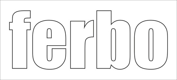 Letras recortadas de PVC blanco FERBO CONSTRUCCION ACTUAL - 67x25 cm