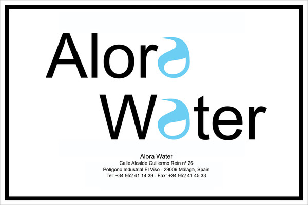 Placa de empresa de metacrilato Alora Water Research Centre - Málaga 30x20 cm