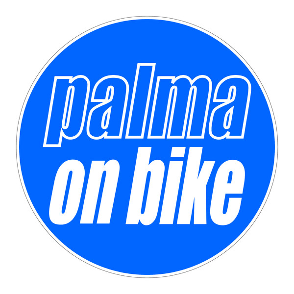Banderola luminosa redonda dos caras Palma On Bike - 50x50 cm
