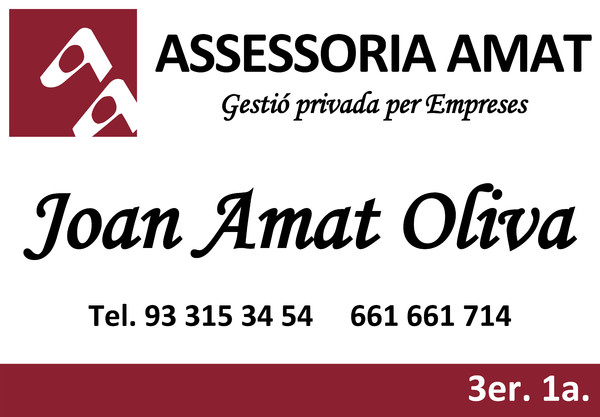 Placa de empresa de metacrilato ASSESSORIA AMAT - Barcelona 59x41 cm