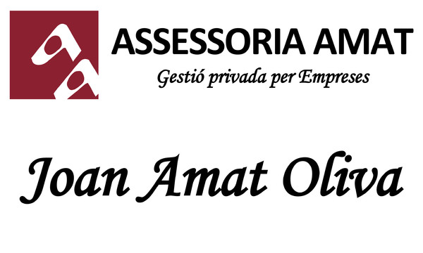 Placa de empresa de metacrilato ASSESSORIA AMAT - Barcelona 25x15 cm