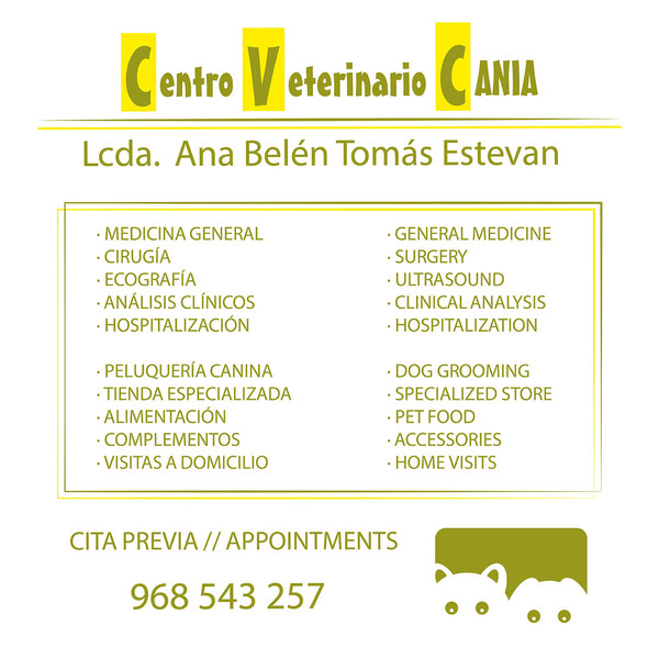 Placa de empresa de metacrilato Centro veterinario Cania - 50x50 cm