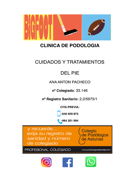 Placa de empresa de metacrilato clinica podologia - Asturias 30x40 cm