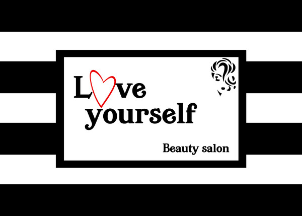 Banderola luminosa dos caras Love yourself  Beauty salon - Barcelona 70x50 cm