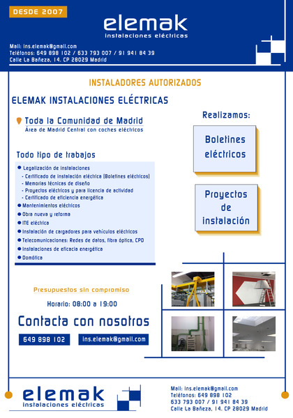  instalaciones electricas elemak S.L - Madrid 70x100 cm