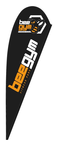 Fly Banner gota o lágrima Bee Gym - Islas Baleares 103x298 cm