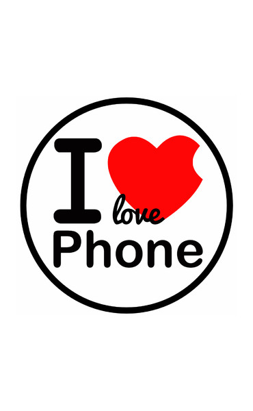 Banderola de lona con un soporte I LOVE PHONE - Ibiza 50x45 cm