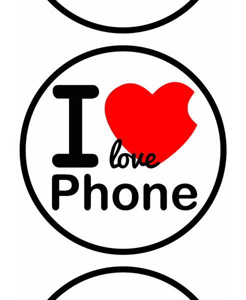 Banderola de lona con un soporte I LOVE PHONE - Ibiza 50x45 cm