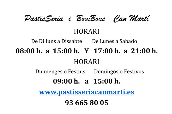 PASTISSERIA CAN MARTI - Barcelona 30x20 cm PASTISSERIA CAN MARTI - Barcelona 30x20 cm