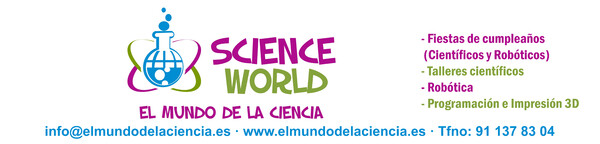 Rótulo sin iluminación una cara Science World - Madrid 250x60 cm