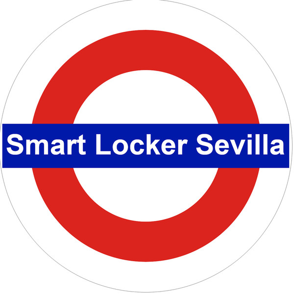 Banderola luminosa redonda dos caras Smart Locker Sevilla - 40x40 cm