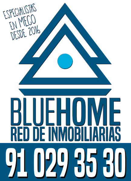 Vinilo impresión digital pegado exterior Blue Home - 96x133 cm