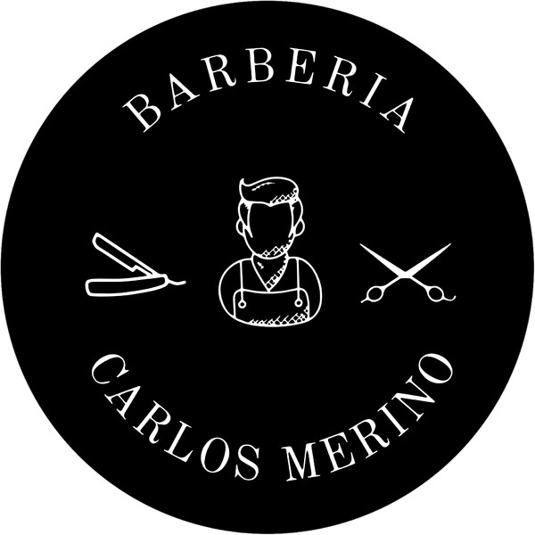 Banderola luminosa redonda dos caras Barberia Carlos Merino - 60x60 cm