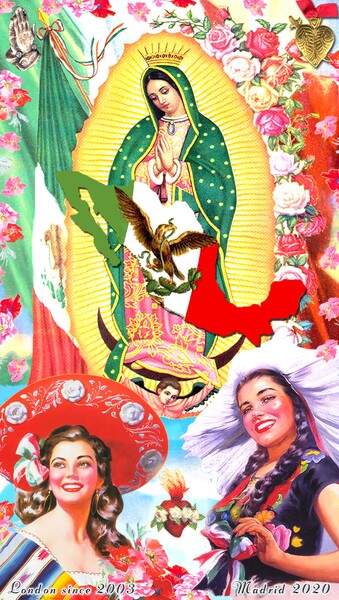 Rótulo sin iluminación una cara House of Guadalupe - 96x170 cm