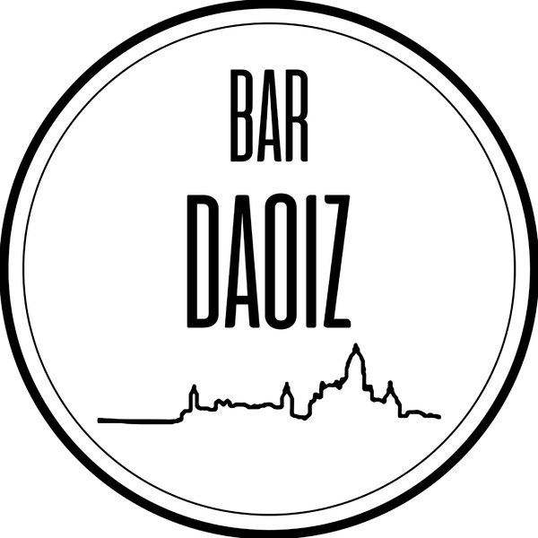 Rótulo luminoso redondo económico Bar Daoiz - 60x60 cm