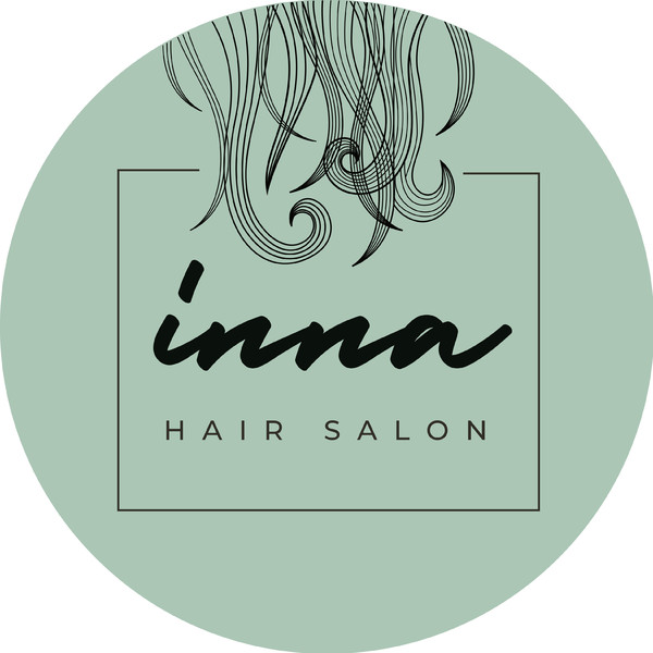 Rótulo luminoso redondo económico Inna Hair Salon - 80x80 cm
