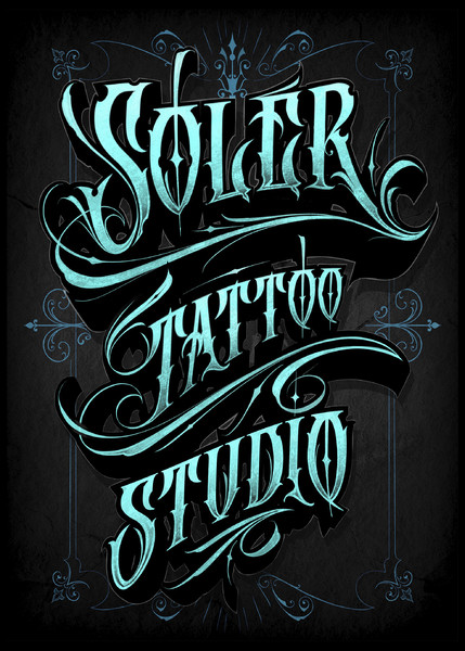 Banderola luminosa dos caras Soler tattoo - 50x70 cm