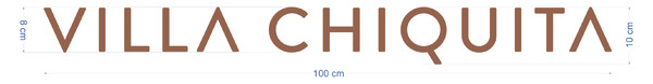 Letras recortadas de PVC lacado color HOTEL VILLA CHIQUITA - 100x11 cm