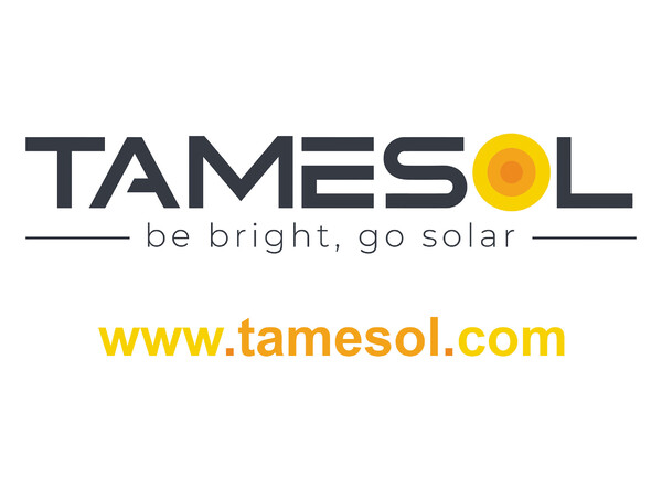 Placa de empresa de metacrilato TAMESOL building a green future SL - Barcelona 20x15 cm