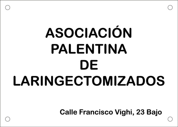 Placa de acero grabada y esmaltada Asociación Palentina de Laringectomizados - 35x25 cm