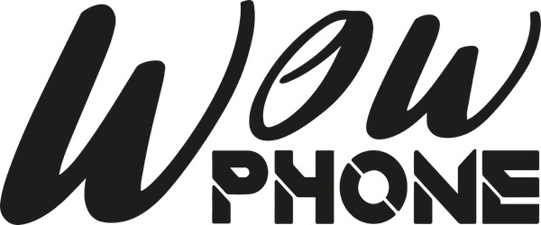 Letras recortadas PVC negro WOW PHONE - 68x39 cm