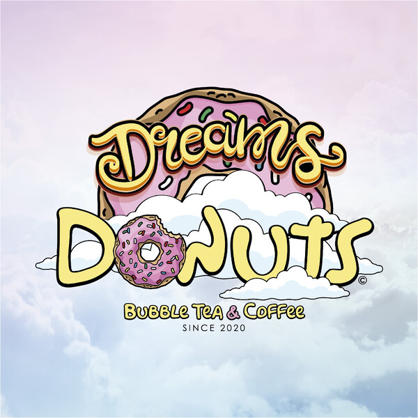 Rótulo luminoso una cara Dreams Donuts - 60x60 cm