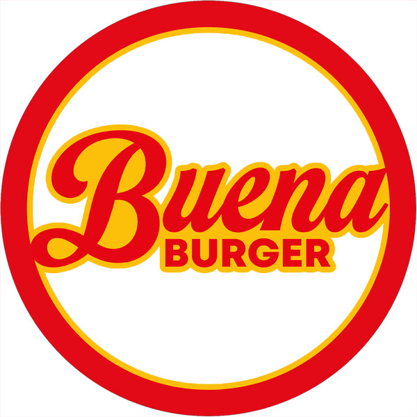 Banderola luminosa redonda dos caras Buena Burger - 50x50 cm