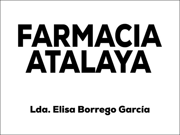 Placa de acero grabada y esmaltada Farmacia Atalaya - 20x15 cm