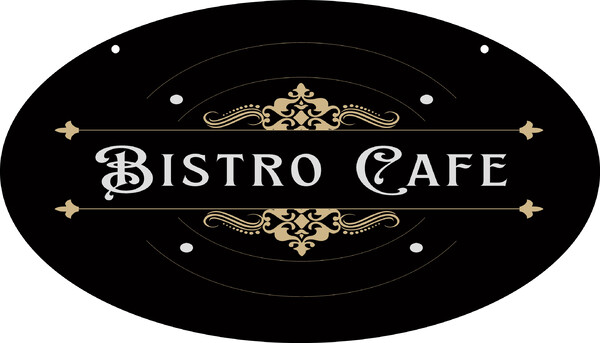 Banderola vintage con soporte medieval Bistro Cafe - x cm