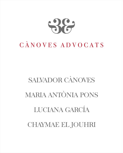Placa de empresa de metacrilato Cànoves Advocats - 40x50 cm