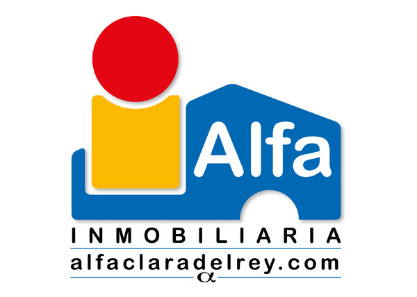 Placa de empresa de metacrilato ALFA INMOBILIARIA CLARA DEL REY - 70x50 cm