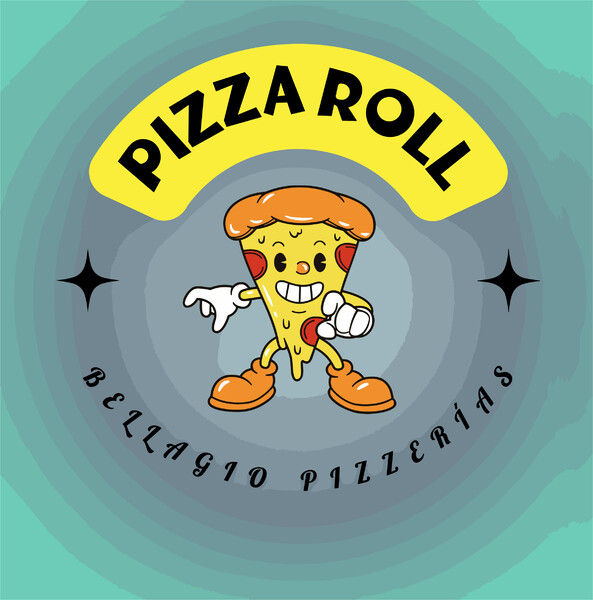 Banderola luminosa dos caras Bellagio Pizza - 60x60 cm
