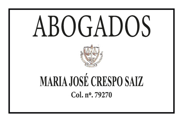 Placa de latón grabada y esmaltada MARIA JOSE CRESPO SAIZ - 30x20 cm