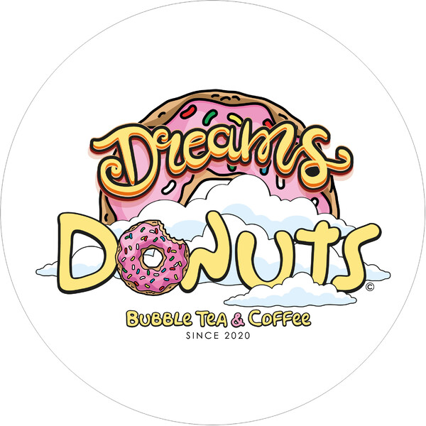 Banderola luminosa redonda dos caras Dreams Donuts - 60x60 cm