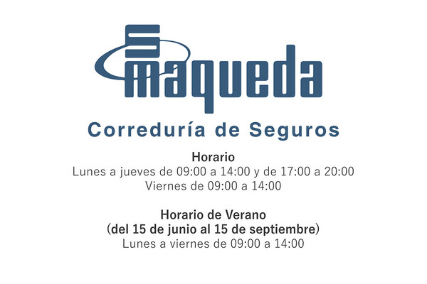 Placa de empresa de metacrilato CORREDURIA DE SEGUROS DE MAQUEDA - 30x20 cm