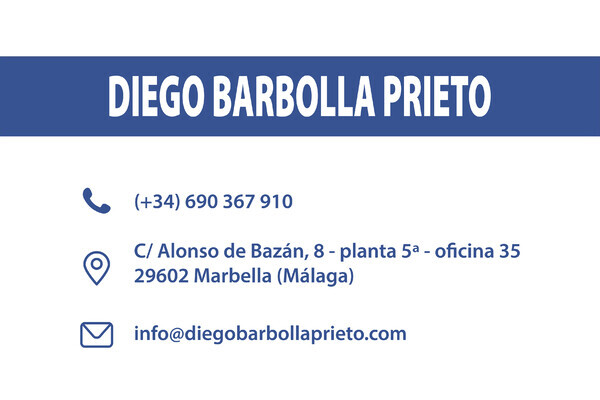 Placa de empresa de metacrilato DIEGO BARBOLLA PRIETO S.L.U. - 30x20 cm
